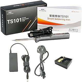 CROSS MARS Upgraded TS101 65W Smart Portable Digital Mini Fast Heating Temperature Adjustable Programmable Soldering Iron Kit (with UK Power Supply & I Tip)