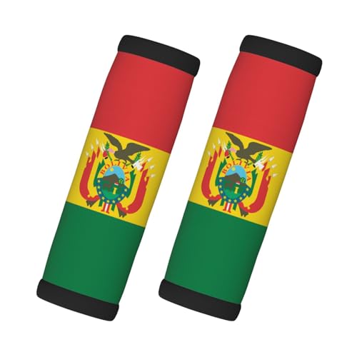 2 Pcs Luggage Handle Wraps, Flag of Bolivia Print Grip Handle Cover/Travel Bag Identifier for Suitcase Accessories
