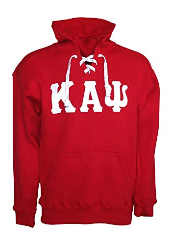 Mega Greek Mens Kappa Alpha Psi Sports Lace Hooded Sweatshirt Red