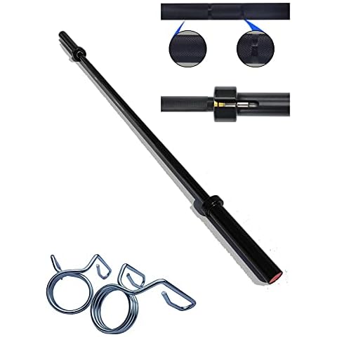 6 FT Olympic Barbell Bar Weight Lifting Bar for 2 Inch Weights Plates - Commercial Barbell for Bench Press, Squats, Curls, Deadlift and Powerlifting with Spring Collars Cover