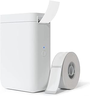 Label Maker Machine D101 Label Printer Bluetooth Portable Wireless with Label Tape up to 1 in, Smart Mini Sticker Printer with 2 Label Rolls for Business, School, Home and Office