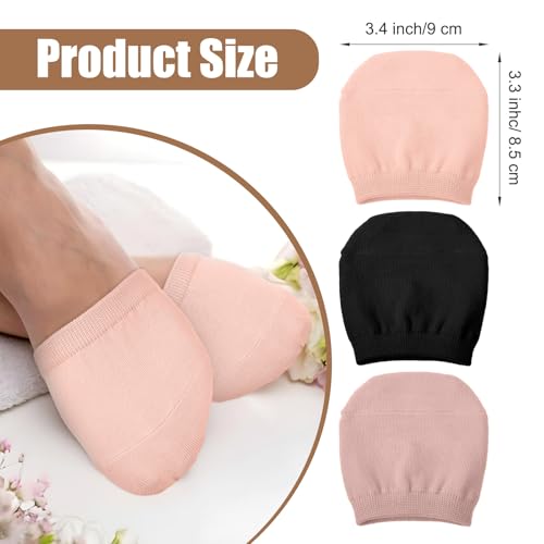 3 Pairs Toe Covers for Shoes, Half Socks for Mules, Toe Toppers Liner No Show Invisible for Women Girls2