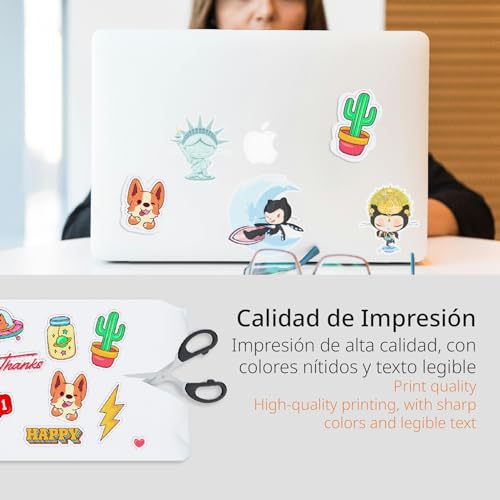 A4-Bögen mit weißen selbstklebenden Etiketten, Erstellen Sie Ihre eigenen individuellen, Sicherer selbstklebender A4-Papier, Selbstklebendes Etikett zum Bedrucken - Ofituria (21 pro Blatt, 10 Bögen)