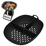 Kkluno 1 Stück Dampfgarform Silikonform Garkorbteiler Dampfgarer Einsatz Gareinsatz & Dampfgarteiler Kompatibel mit Thermomix TM7 für Gemüse, Fisch & Fleisch Schwarz
