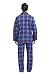 amaxer Men's Flannel Pajamas Set Men's Home Fashion Pajamas Top with Pockets Pants with Drawstring 100% Cotton Soft Pjs for Men，Blue and black plaid with white lines，M