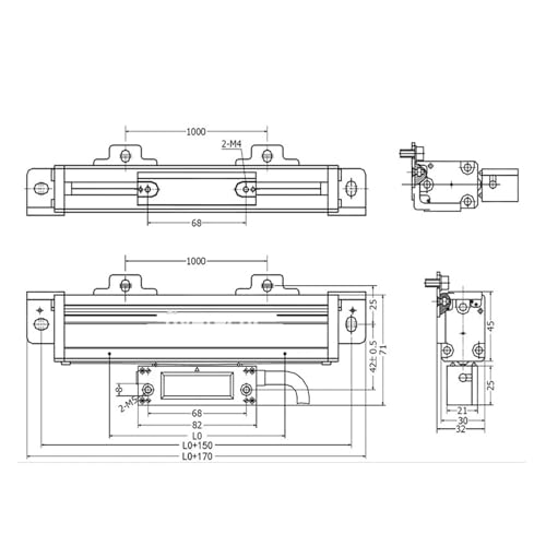 Escala de vidrio lineal KA-600 1000-1500mm 1μm RS422 miniatura 3