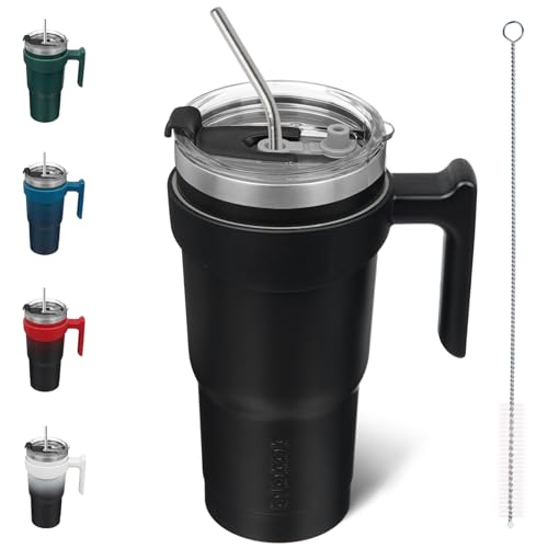 Image of BJPKPK 20 oz Tumbler with Handle & Straw, Insulated Stainless Steel Mug
