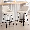   Zesthouse-Swivel-Bar-Stools-Set-of-2-Modern-Counter-Height-Barstools-with-Backs-Upholstered-Linen-Fabric-Stools-for-Kitchen-Island-26-Counter-Top-Stools-with-Metal-Legs-Beige
