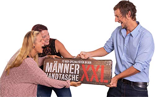 Foto von KALEA Männerhandtasche XXL, 12 Biere von Privatbrauereien aus Deutschland, Geschenk zu Weihnachten oder zum Geburtstag für Männer und Frauen die gerne Biere verkosten