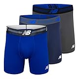 New Balance Men's 6" Boxer Brief Fly Front with Pouch, 3-Pack, Large