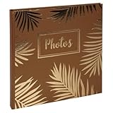  Lot de 2 Album photos Palma 25x25 cm, 30p. noires/60 photos, reliure livre, coloris or