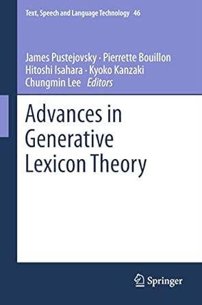 Advances in Generative Lexicon Theory: 46 2013th Edition book cover