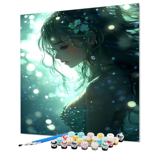 Pintar por Numeros Adultos Mujer, Pintura por Numeros Adultos Fantasías, DIY Manualidades Paint by Numbers Con Pinceles y Pigmento Acrílico Para Decoracion Regalos 80 x 110 cm/32x44inch (Model-1114)