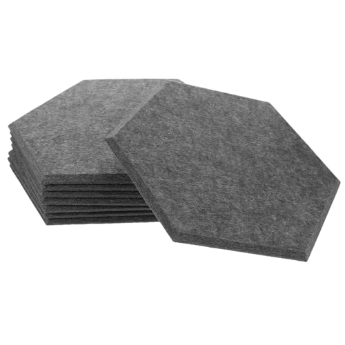 Paneles acústicos hexagonales 8 piezas, paneles absorbentes de sonido, fieltro para insonorización, paneles adhesivos para pared, reducción de ruido, gris oscuro miniatura 1