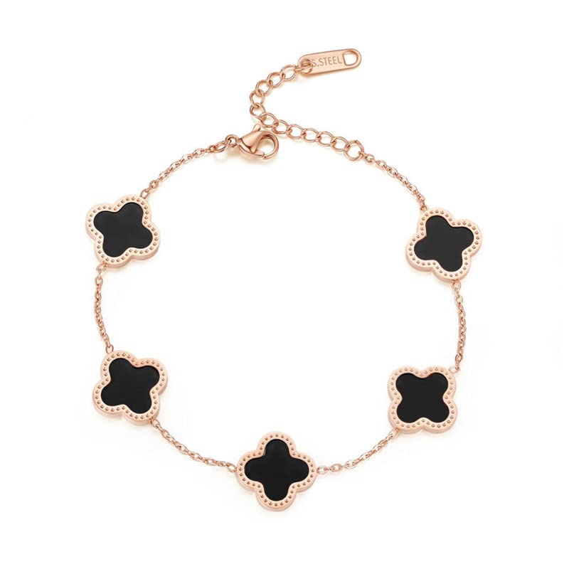 The Bling Box Non Precious Metal Cubic Zirconia Crystal Clover Black Bracelet for Women. (B0B2ZXWN28) Amazon Price History, Amazon Price Tracker