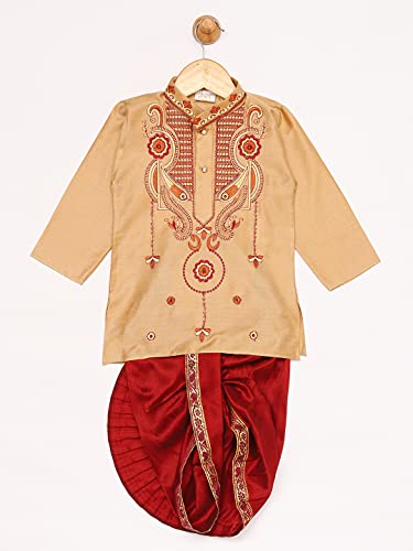 Image of JBN Creation Boys' Cotton Blend Kurta and Dhoti Set