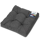 Beautissu Outdoor Loungekissen 50x50cm – Bequemes Sitzkissen 10cm dick Polster Sitzauflage Schmutz- & Wasserabweisend Gartenkissen Gartenmöbel Rattan Lounge Auflage Anthrazit – BeauFlair