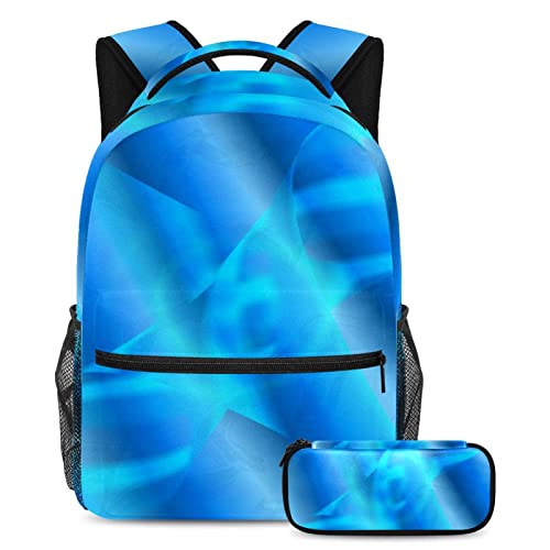 Cartables pour enfants bleus avec trousse de rangement pour filles et garçons