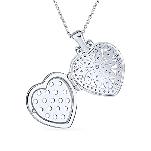 Vintage Style Filigree Flower Heart Shape Aromatherapy Essential Oil Perfume Diffuser Locket Pendant Necklace For Women #TOP2