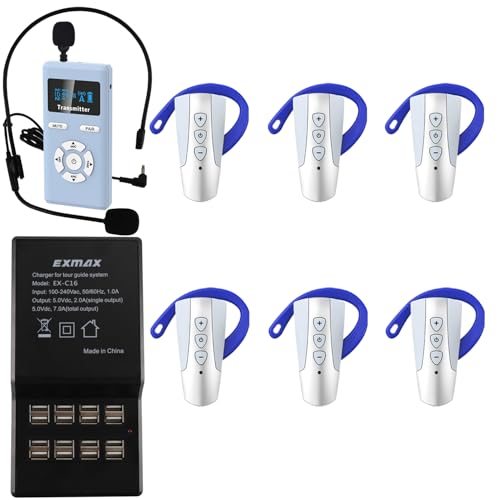 Sistema de Auriculares Guía Turística Inalámbrica EXMAX EXD-6882 con 9999 Canales y 7 Micrófonos miniatura 1