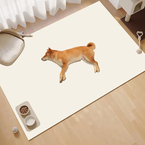 Diycreator ペットマット 犬 猫 フロアマット 防水 滑り止め 撥水 ずれない フロアシートクッション 80 100 120 160cm 床プロテクション ベッド 食事エリア 小型 子犬 介護 すべり止め加工 自由裁断 床暖房対応 高耐久 汚れ防