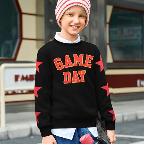Image of Boys Girls Football Sweatshirt Vintage Bird Graphic Pullover Tops 5-14Y | Boys Girls Football Sweatshirt Kids Vintage Graphic Crewneck Hoodie Youth Game Day Pullover Shirts Long Sleeve Top