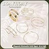 LOAYHOAY 6PCS Gold Arm Cuff for Women Upper Arm Cuff Bracelets Adjustable Open Cuff Bangle Bracelet Minimalist Coil Swirl Upper Arm Bands Armband Set Gold B #3