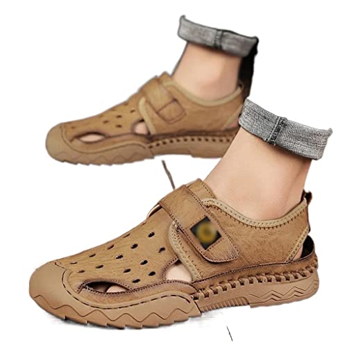 Mens Sandals Outdoor Non-Slip Trekking Outdoor Comfortable Beach Casual Shoes Non-Slip Leisure Rubber Soles(39)