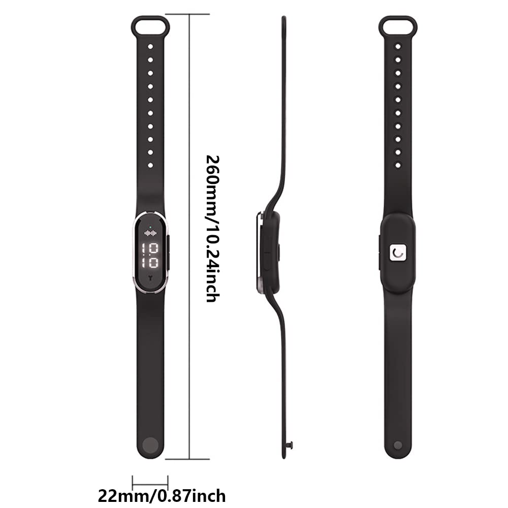 Pulsera repelente de mosquitos ultrasónica Pulsera deportiva repelente de mosquitos electrónica con carga USB Reloj repelente de insectos pantalla de reloj y detección de temperatura corporal (blanca)