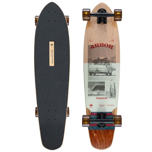 Arbor Mission Photo 35in Complete Skateboard - Complete Skate Cruiser - Perfect for Kids, Beginners, and Professional Skateboarders