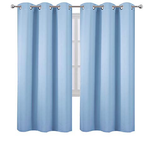 Image of LEMOMO Sky Blue Thermal Blackout Curtains /42 x 72 Inch /Set of 2 Panels Room Darkening Curtains for Bedroom