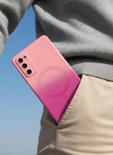 Image of amazon basics Gradient Mag-Safe Case for Samsung Galaxy S20FE 5G | Soft Silicone Shockproof Cover with Camera Protection | Slim Lightweight Design | Smooth Touch & Durable - Light and Dark Pink