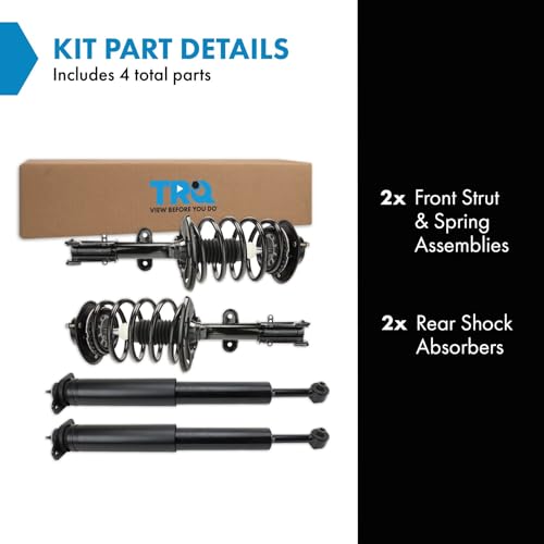Image of TRQ Front and Rear Complete Strut Assembly & Shock Absorber Kit Complete Strut & Coil Spring Assembly Compatible with 2004-2008 Chrysler Pacifica
