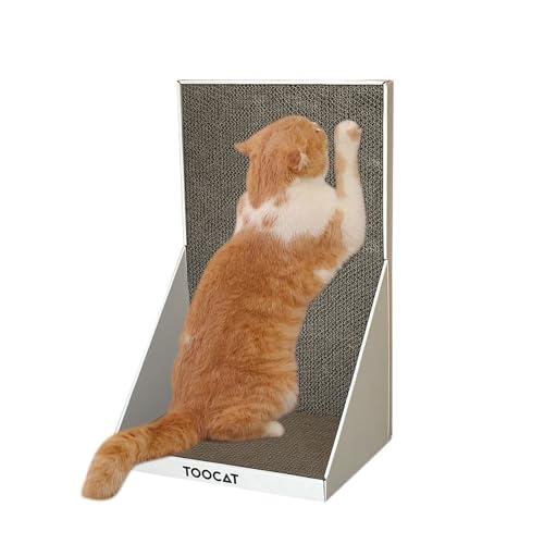 PETCUTE Cat Scratcher, Large L Shape Cat Scratchers Cardboard,19.6 Inch Cat Scratchers for Indoor Cats,Recyclable Cardboard Cat Scratch Pad for Resting,Claw Grinding and Playing,Protecting Furniture