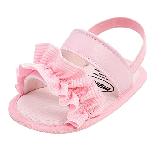 Baby Infant Shoes Boy Girl Sandals First Walkers Crib Shoes Lightweight Soft Sole Flat Shoes Summer (Pink, 6 Toddler)