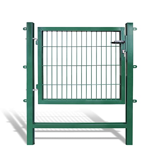 Arvotec Gartentor Easy (kein ausrichten der Pfosten notwendig durch Querverbindung !), BxH 1000 x 800 mm, grün - Tor für Doppelstabmattenzaun - komplett mit Pfosten, Montagematerial & Schloss Arvotec Gartentor Easy (kein ausrichten der Pfosten notwendig durch Querverbindung !), BxH 1000 x 800 mm, grün - Tor für Doppelstabmattenzaun - komplett mit Pfosten, Montagematerial & Schloss