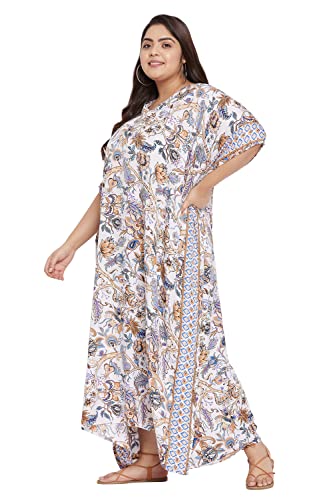 Image of Oussum Women Kaftan Plus Size Polyester Summer Lightweight Caftan Swimsuit Cover Ups Maxi African Mumu Lounge House Dress