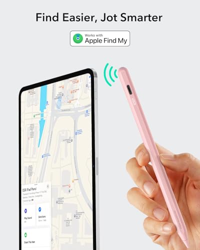 Image of ESR Geo Digital iPad Pencil Findmy Compatible with Apple iPad 2018-2026,with Easy Shortcuts for Apple iPad A16 /10 /9 /8 & Air 13 /11 & Pro 12.9 /13 /11 & Mini 7 /6 /5,Pink(No Wireless Charging)