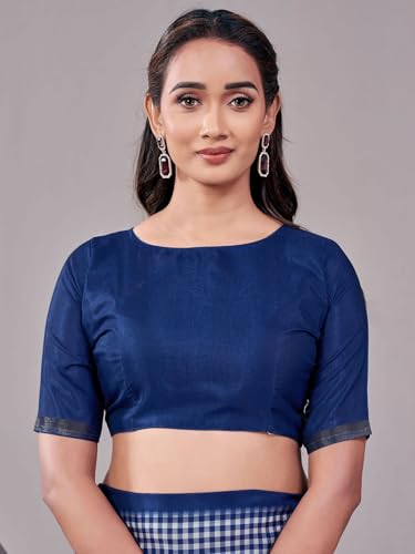 Image of Satrani Women's Silk Printed Saree with Unstitched Blouse Piece