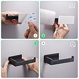 Aikzik Toilet Roll Holder - No Drilling, Premium 304 Stainless Steel Toilet Paper Holder Self Adhesive for Bathroom & Kitchen, Strong Adhesiveness and Waterproof, Black - Image 5