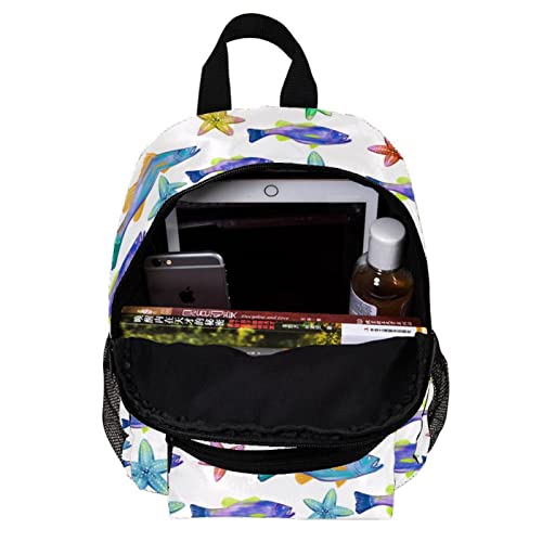 Sac à dos pour garçons poisson aquarelle 30 cm - 5