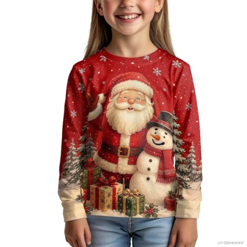 Image of Renewold Boys Girls Tees Kids T-Shirt Long Sleeve Crewneck T Shirts Casual Athletic Tops Clothing for Home School Travel