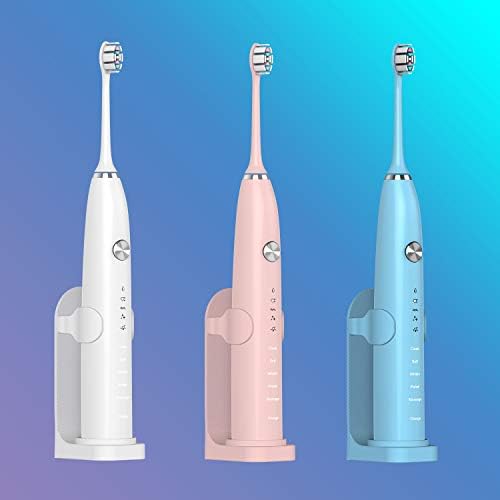simpletome UPGRADED Adhesive Electric Toothbrush Holder Wall Mounted Adjustable Toothpaste Organizer 4 Pack (White)