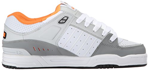 Image of Globe Mens Fusion Skate Shoes, Grey /White /Orange, 14 M US