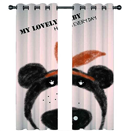 Rideaux occultants enfant 3D animal noir 200x214 cm - 5