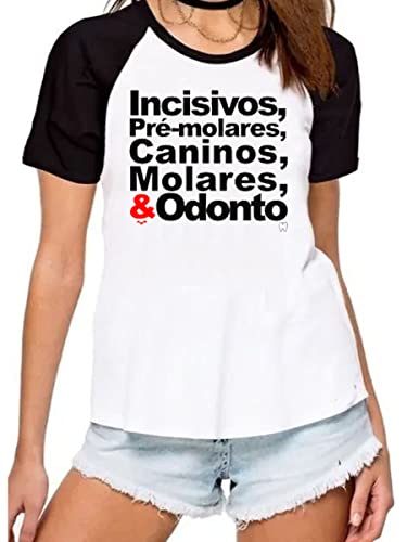 Camiseta feminina dentes nomes camisa dentista odontologia