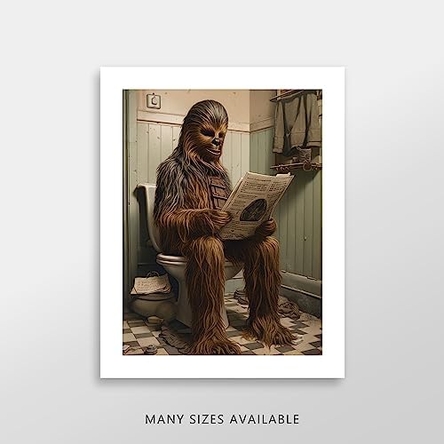 Star Wars Bathroom Décor Art Print - Premium Giclee Fine Art Print - Aesthetic Modern Vintage Painting Style Darth Vader Stormtrooper Yoda Print Poster for Bathroom Wall Decor, Ready to Frame - 5