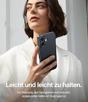 TORRAS Hülle für iPhone 16, Ultradünn, Rundumschutz, Samtgriff, Schwarz – Ansicht 9