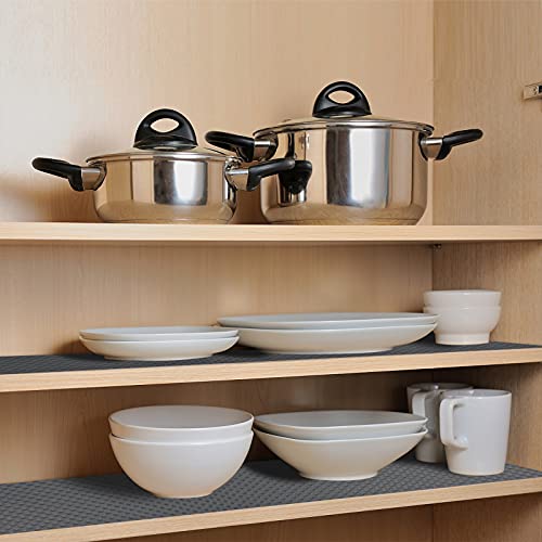 Shelf Liner, Cabinet Liner, Non Adhesive Kitchen Plastic Drawer Liner, Non Slip Shelf Liners For Kitchen Cabinets, Pantry, Shelves, Under Sink, Washable Refrigerator Liners (Grey, 12 X 240 Inch) #TOP2