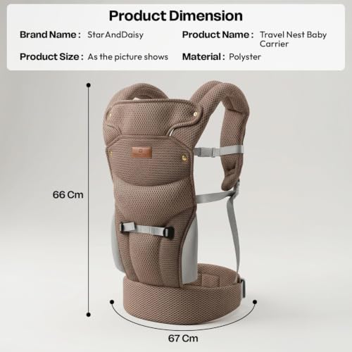 Image of StarAndDaisy Baby Carrier for 0 to 3 Year Baby Carrying Bag /Carrier for new Born with 2 Carry Positions Front & Back Baby Carrying Bag with Breathable Fabric & M Shape Support